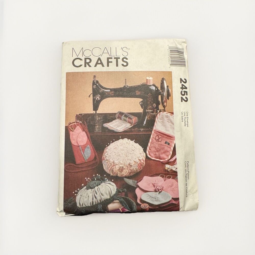 McCalls Crafts Sewing Pattern 2452 Accessories Pincushions Travel Kit Pouch Case